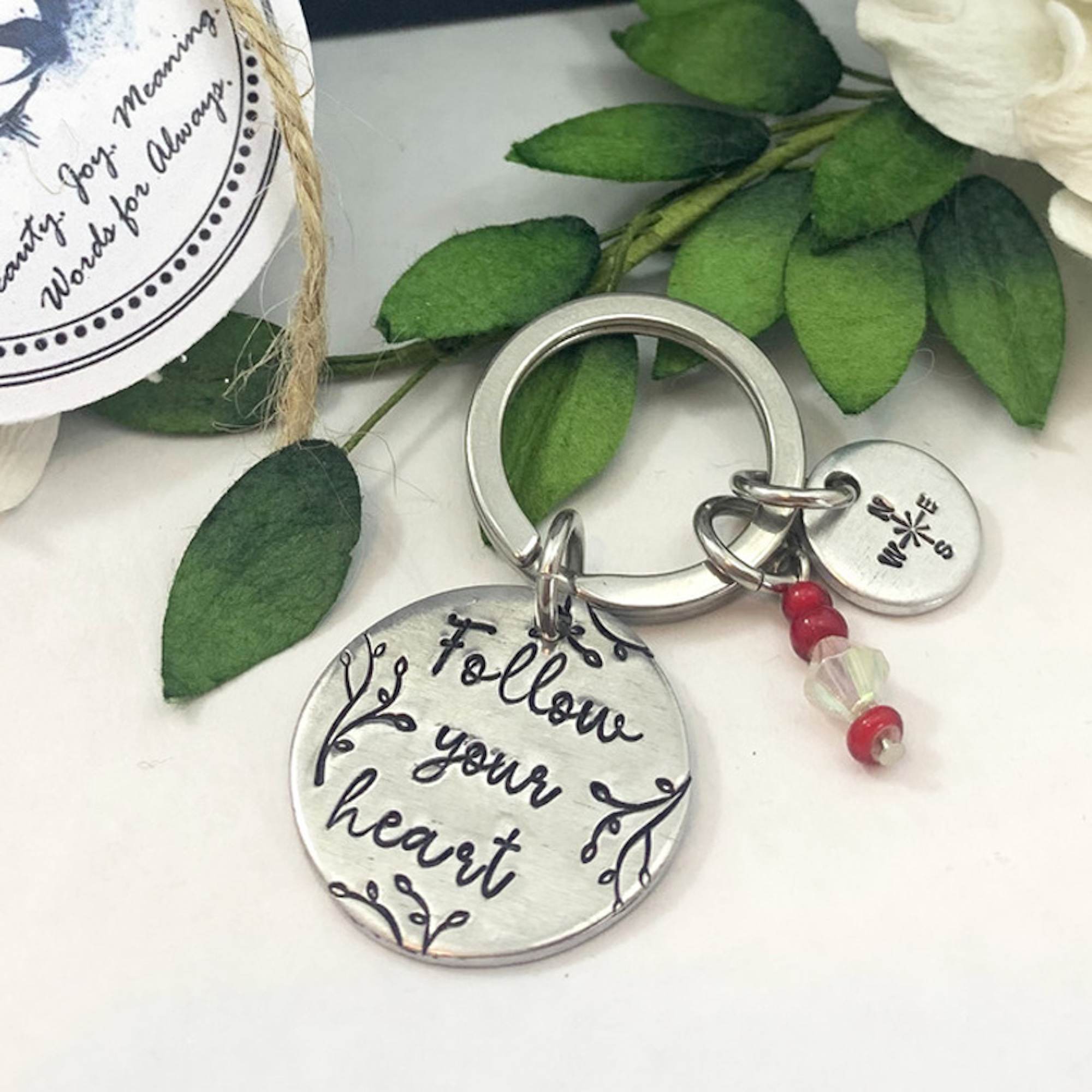 Follow Your Heart Compass Keychain