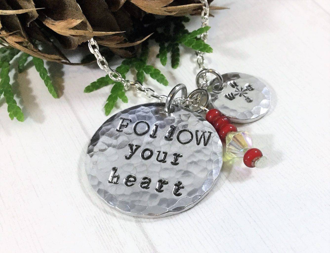 Follow Your Heart Compass Necklace - Stamping Cat Studio