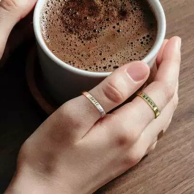 Stacking Name Ring, 3mm