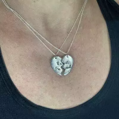 Best Friends Heart Necklace Set