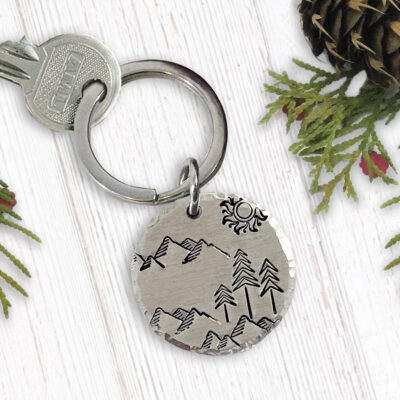 Blissful Mountain Scene Keychain