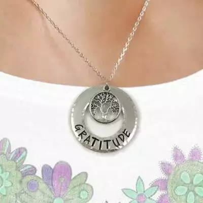 Gratitude Necklace With Nature Charm