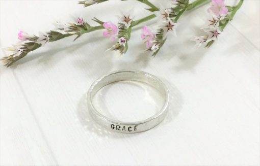 Silver Stackable Name Rings