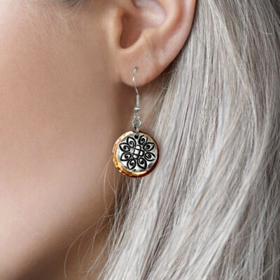 Mandala Mixed Metal Boho Earrings