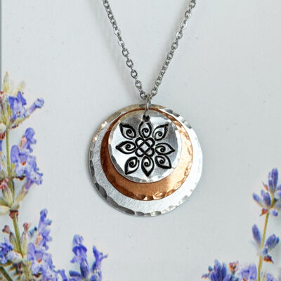 Mandala Mixed Metal Boho Necklace