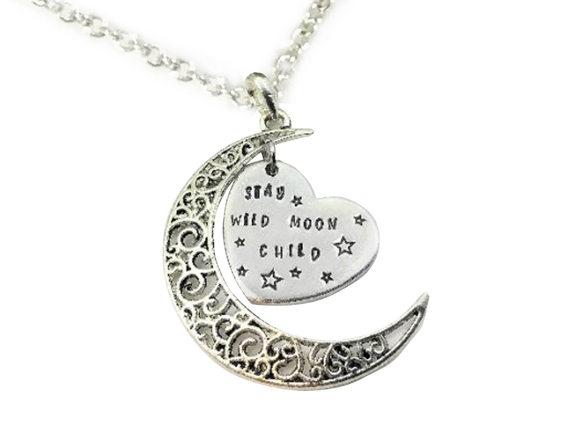 Stay Wild Moon Child Heart Necklace