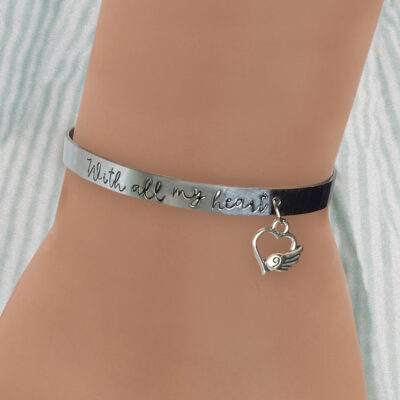 Cuff Bracelet with Sweet Dangle Charm