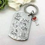 Hocus Pocus Need Focus Keyring can be made with a wine charm, book charm, whatever you need to focus! Letters and bewitching graphics are hand stamped. Delightful whimsical keyring.