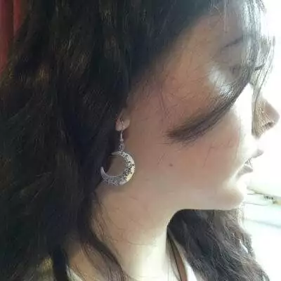 Mandala Crescent Moon Earrings