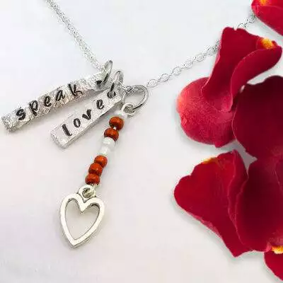 Speak Love Necklace With Beads