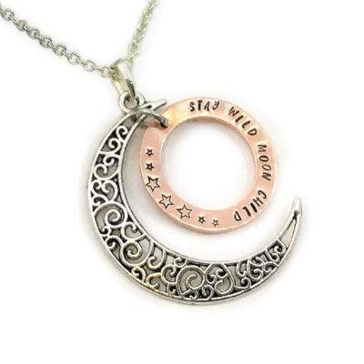 Stay Wild Moon Child Copper Washer Necklace