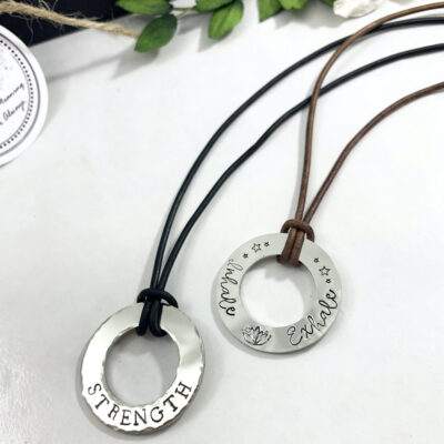 Personalized Mens Womens Washer Necklace
