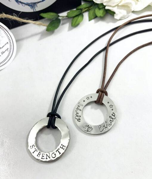 Personalized Men's Women's Washer Necklace