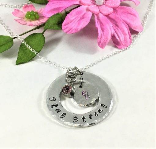 Stay Strong Pink Ribbon Necklace