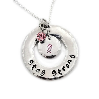 Stay Strong Pink Ribbon Necklace