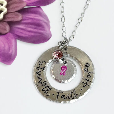 Stay Strong Pink Ribbon Necklace