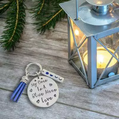 Once in a Blue Moon Love Keychain