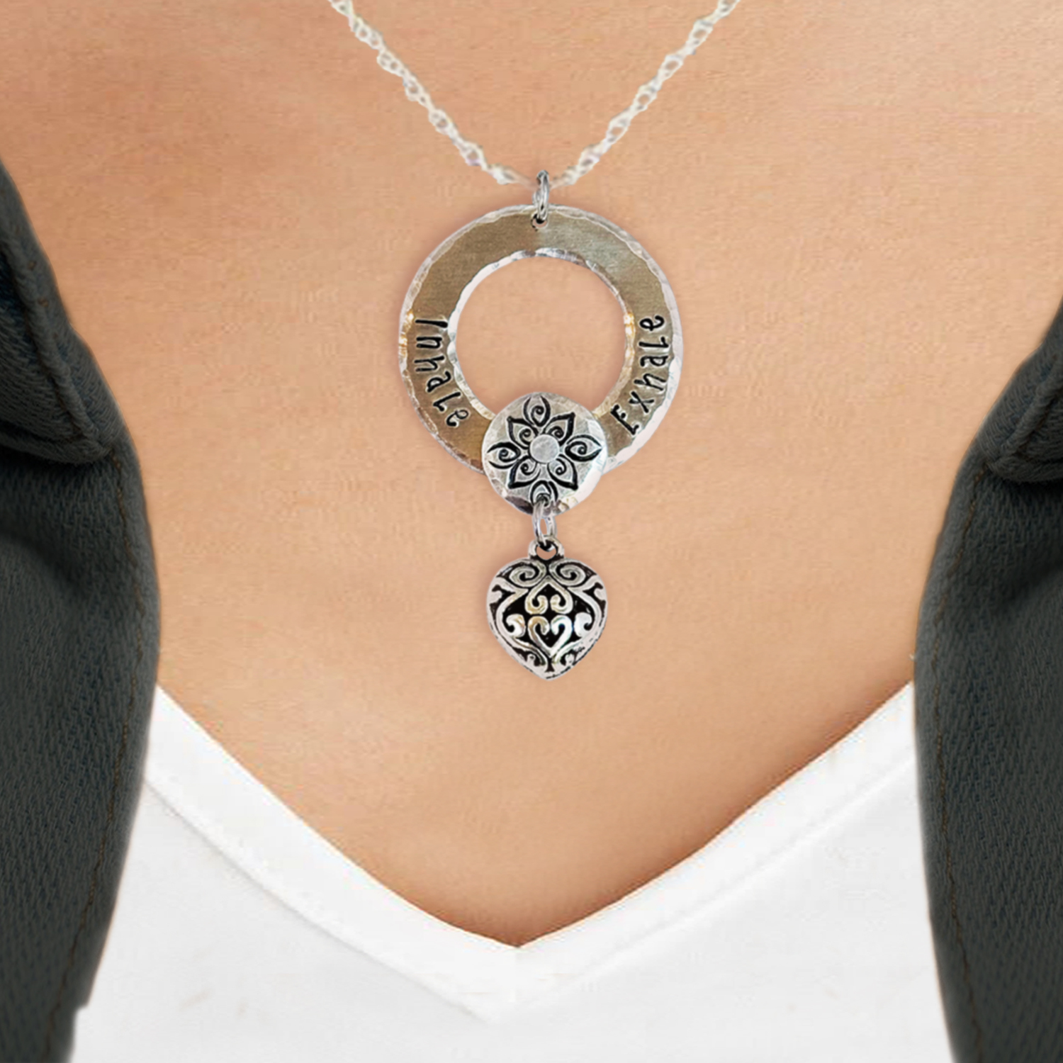 Boho Meditation Heart Necklace