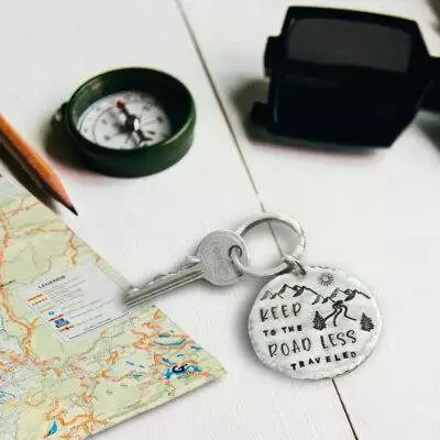 Less Traveled Road Keychain
