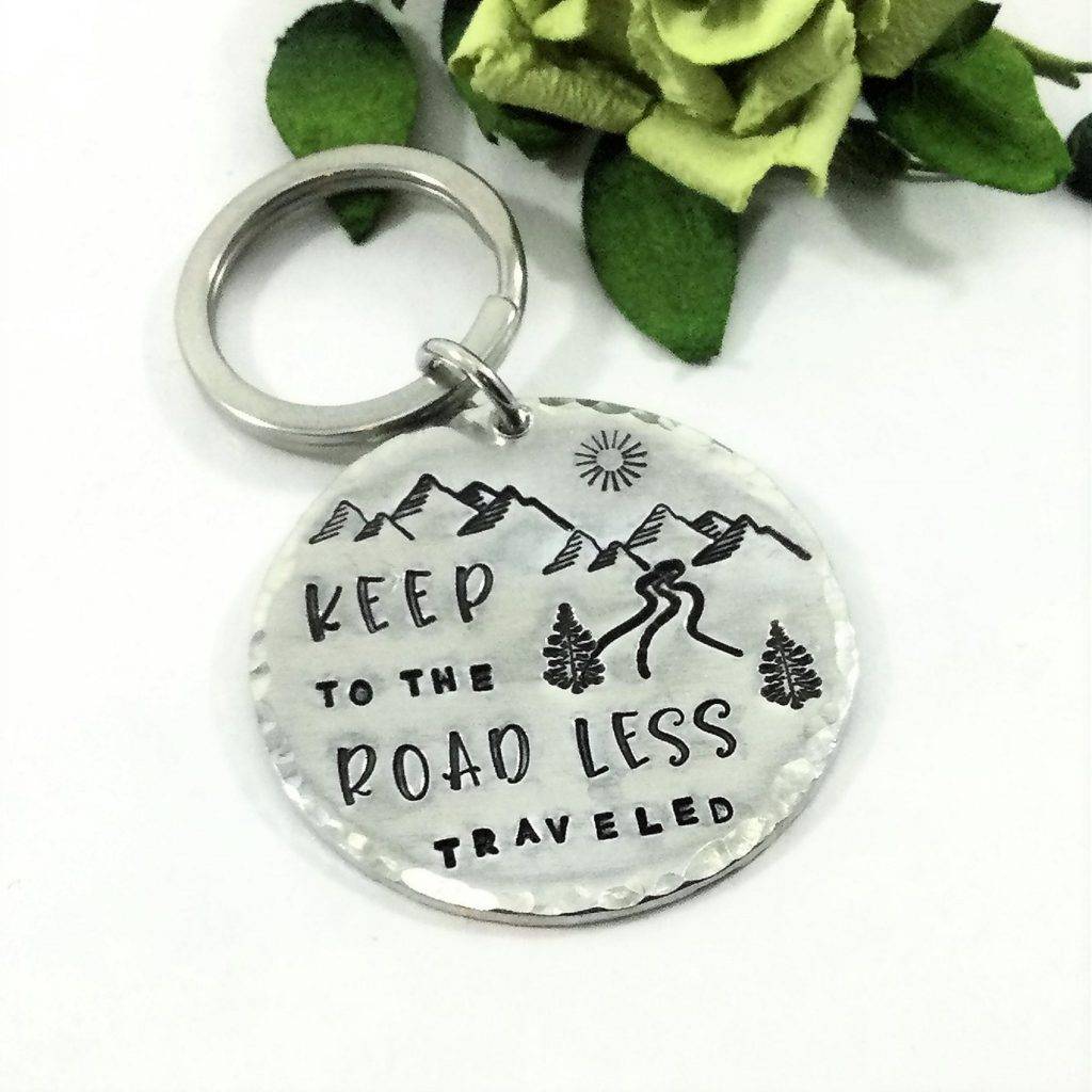 Less Traveled Road Keychain