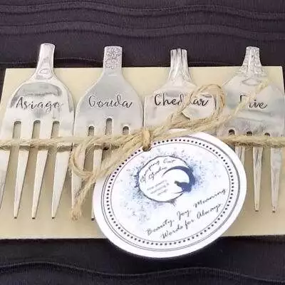 Charming Custom Cheese Marker Forks