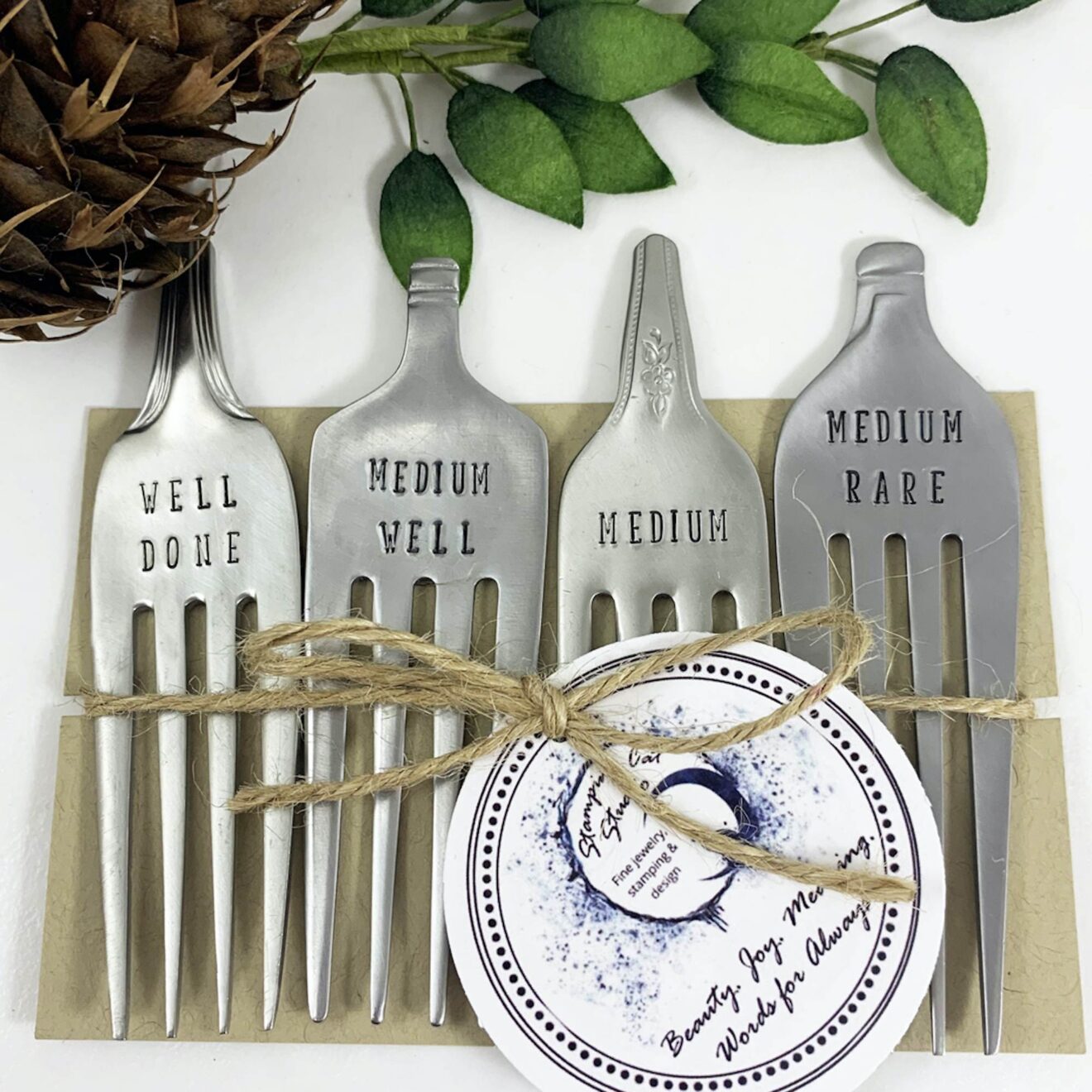Cheese Marker HandStamped Forks Stamping Cat Studio