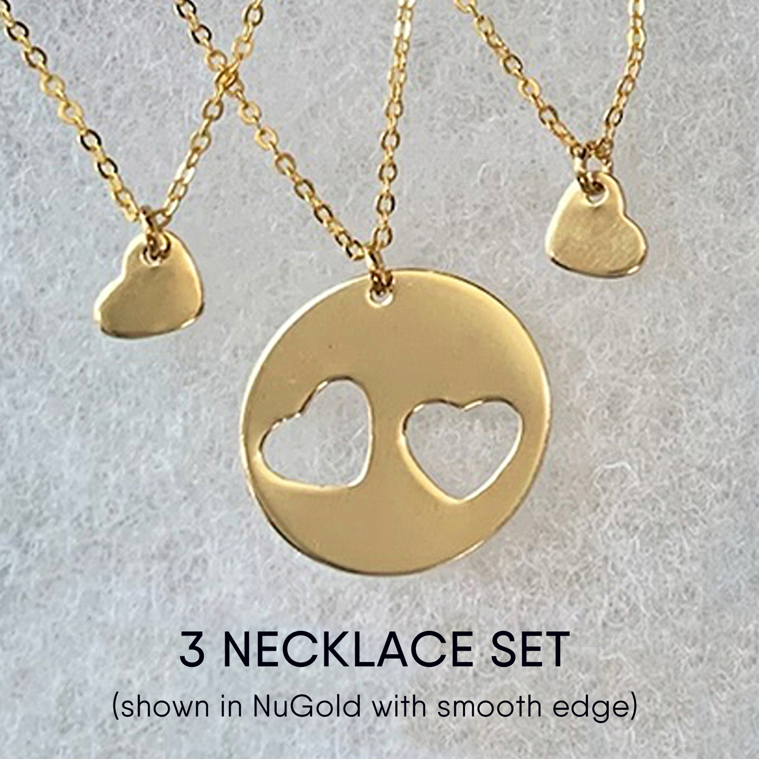 Mother Daughter Heart Necklace Set
