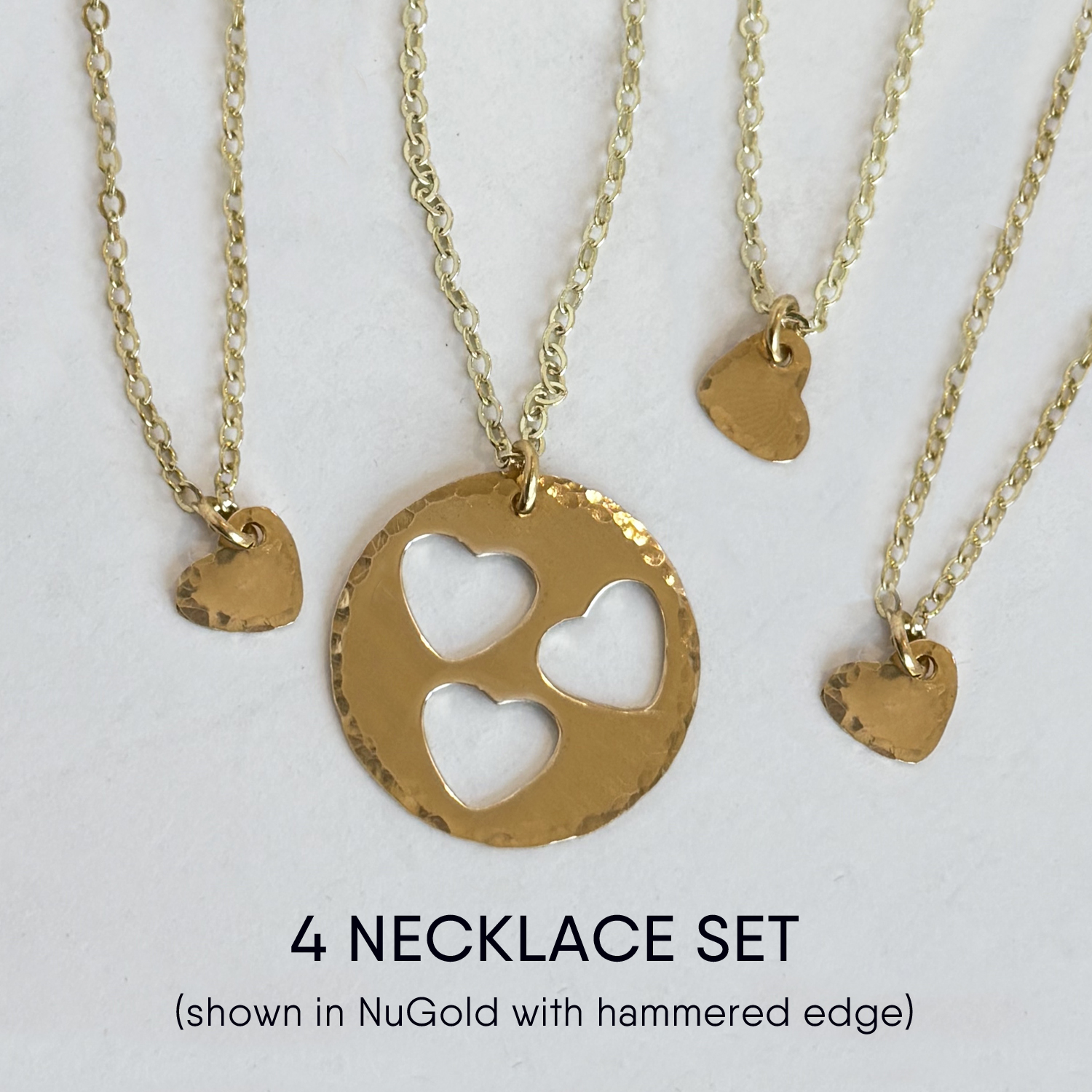Mother Daughter Heart Necklace Set