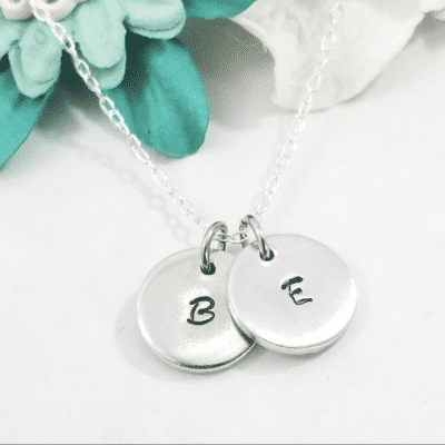 Tiny Initial Simple Circle Necklace