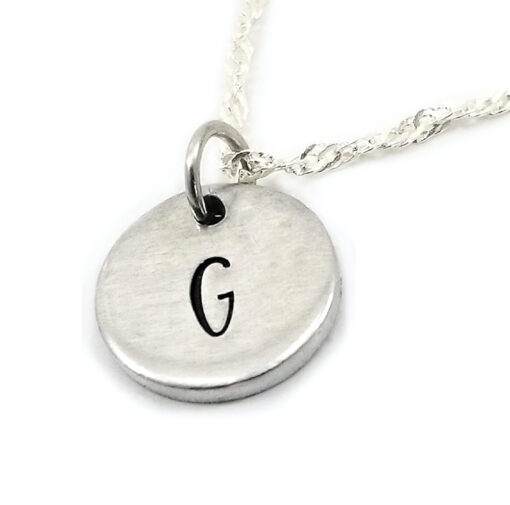 Tiny Initial Circle Necklace