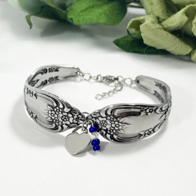 Vintage Flatware Bracelet with Heart Charm