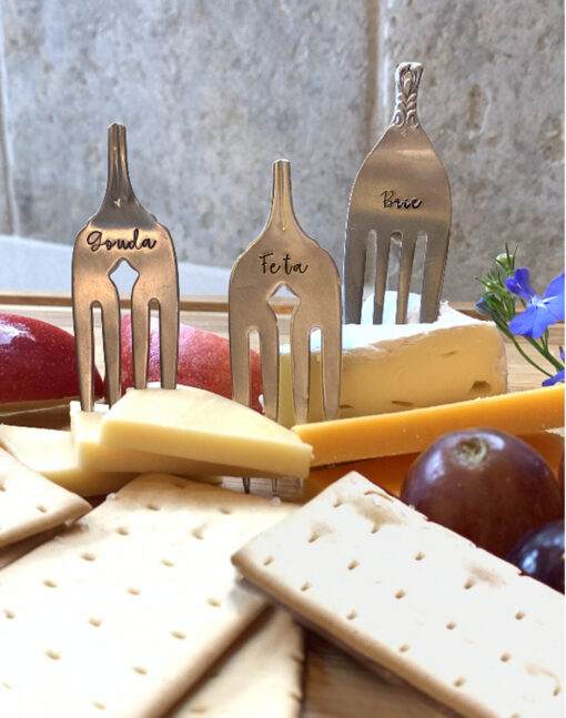 Charming Custom Cheese Marker Forks