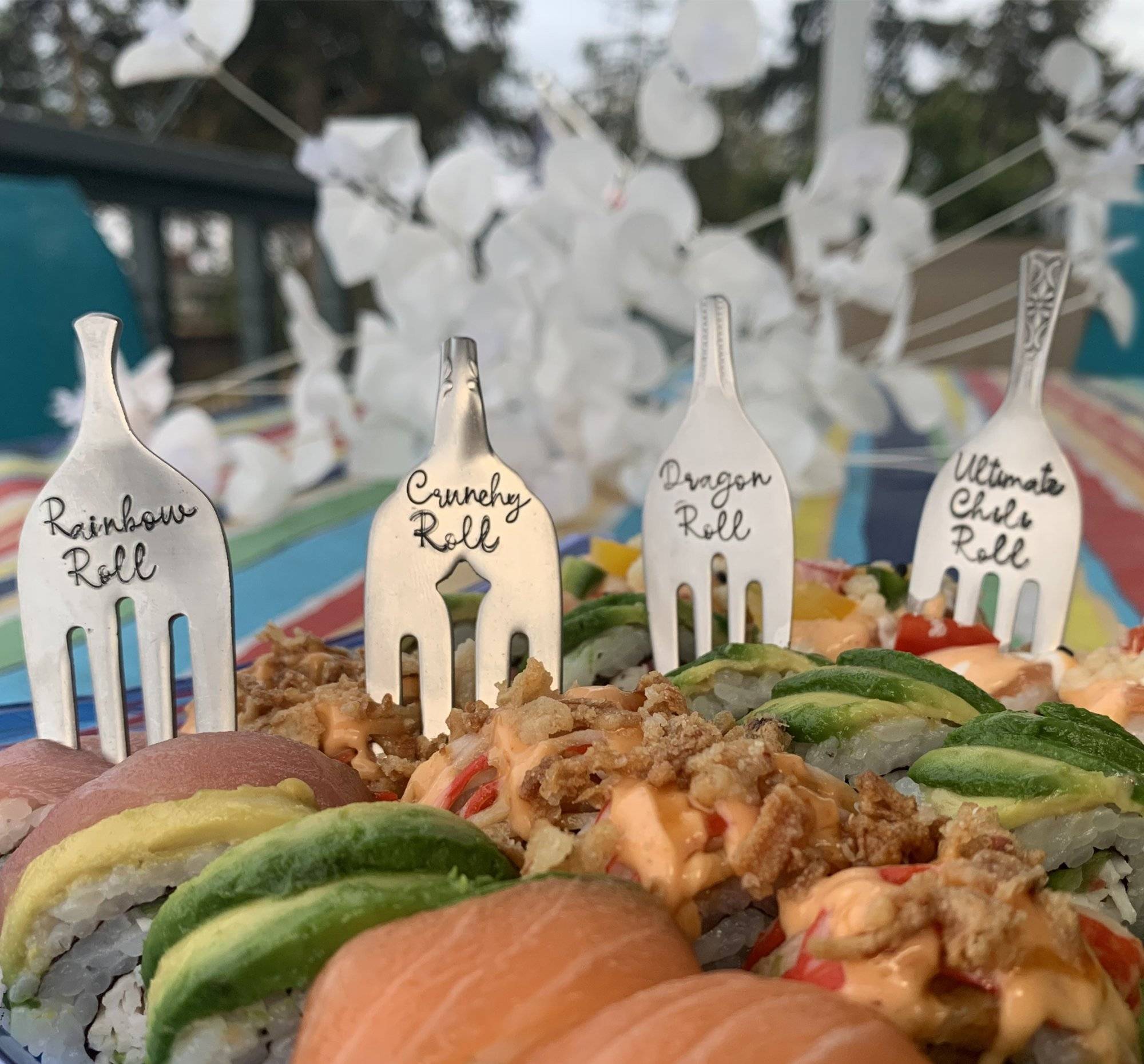 Unique Sushi Label Forks