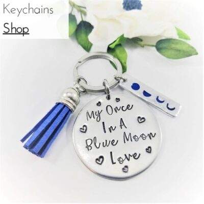 Once in a blue moon key chain