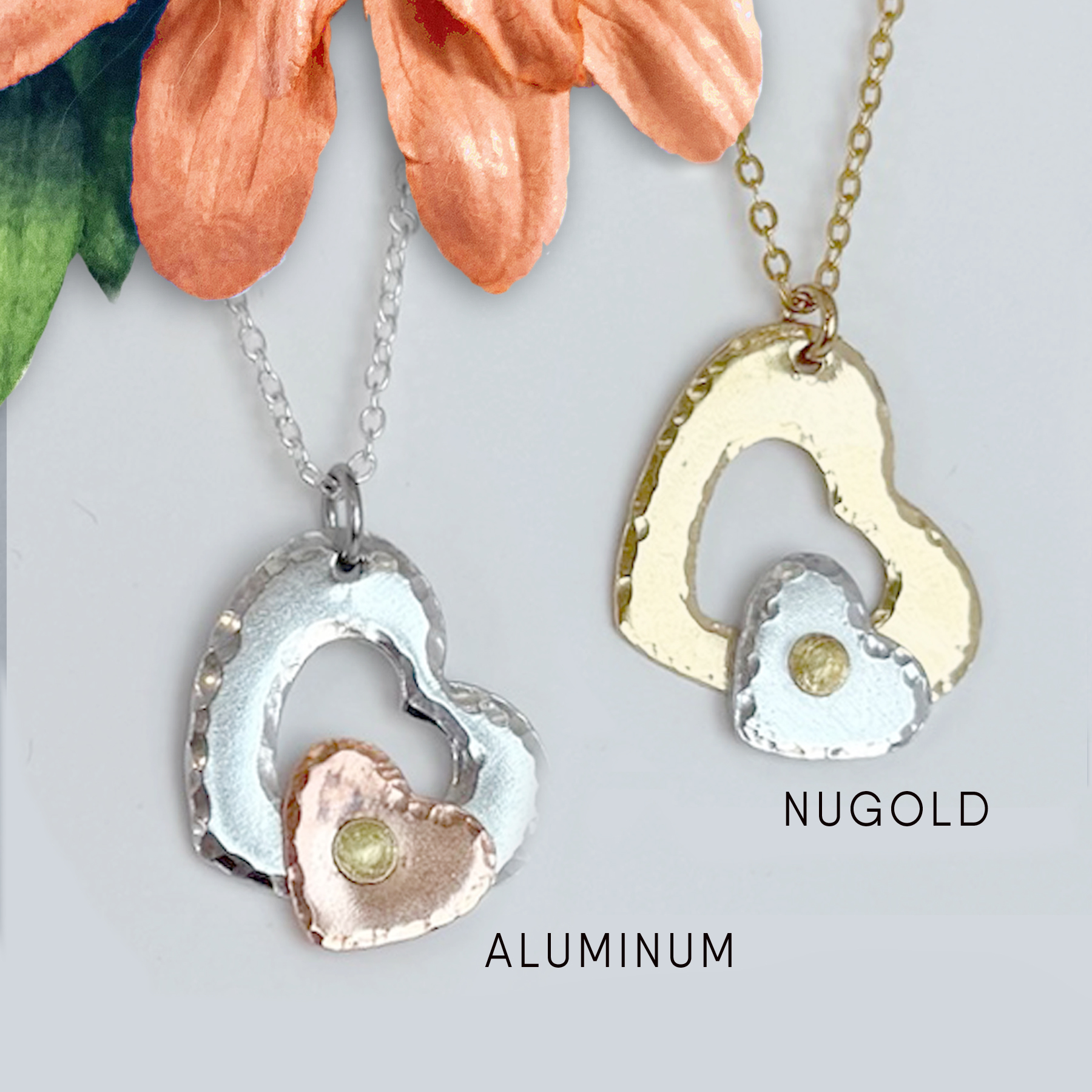 Mixed Metal Heart Necklace
