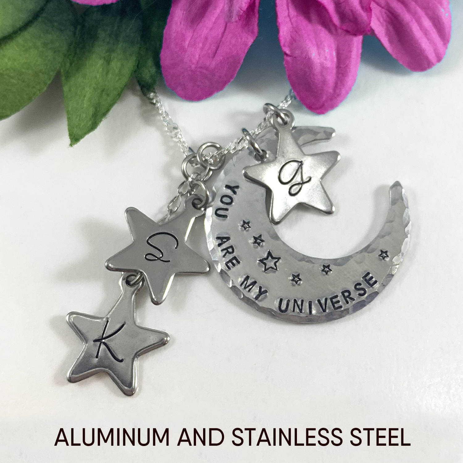 Moms Heavenly Moon And Stars Necklace