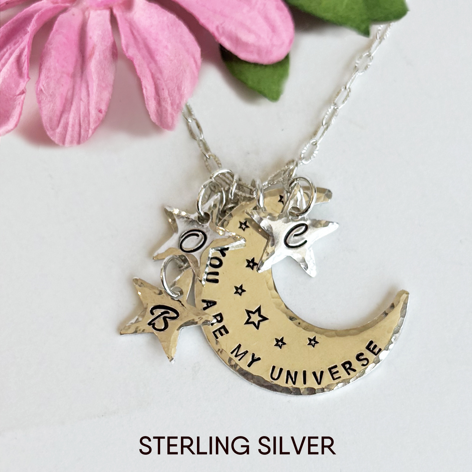Moms Heavenly Moon And Stars Necklace