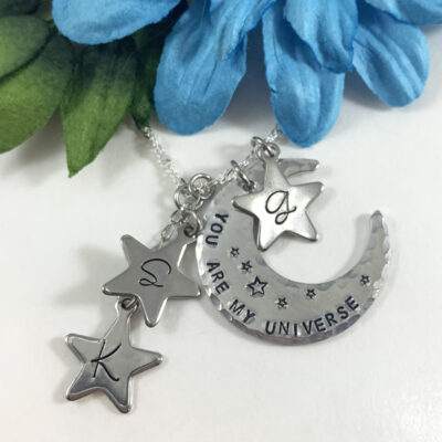 Moms Heavenly Moon And Stars Necklace