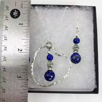 Stunning Lapis Lazuli Jewelry with Sterling Heart