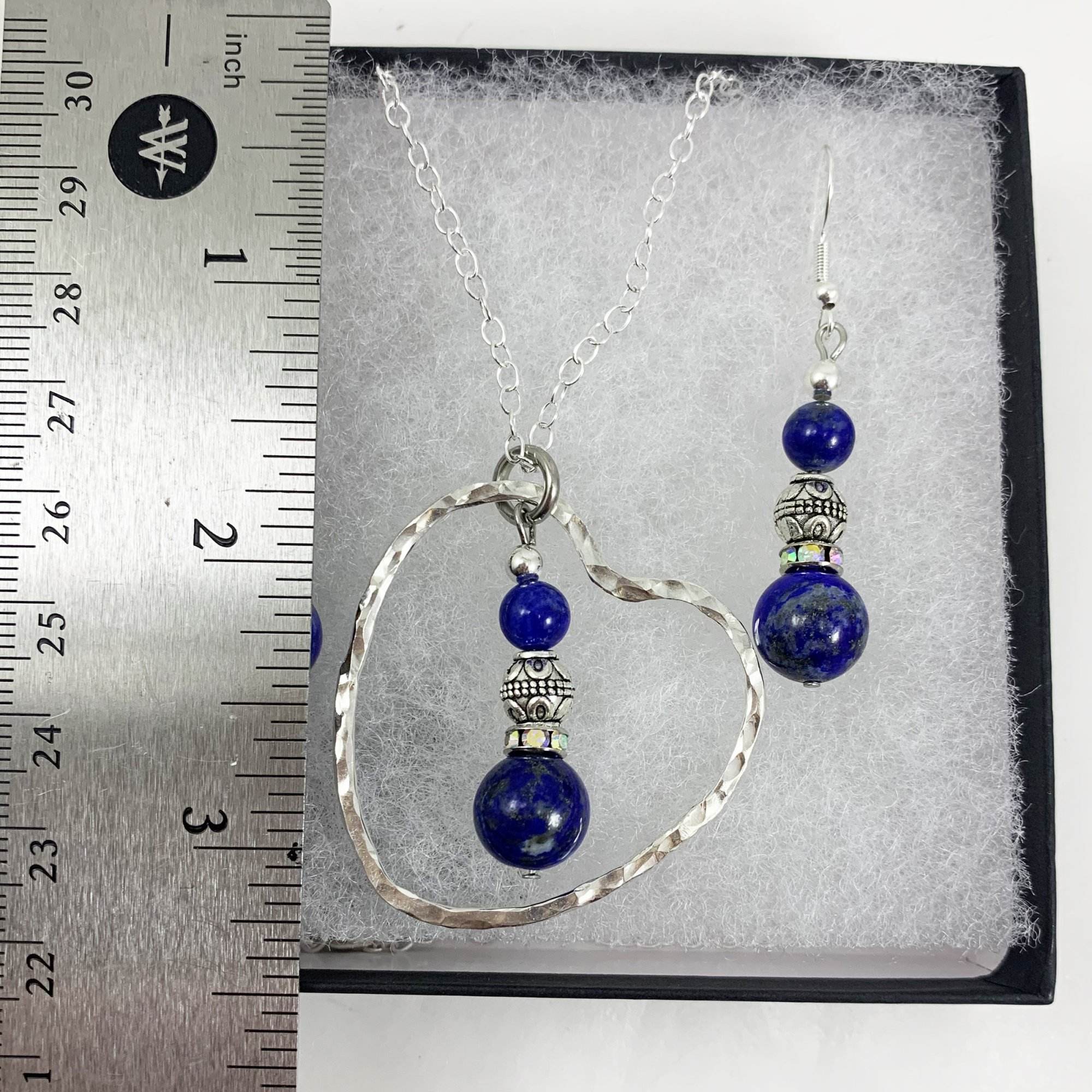 Stunning Lapis Lazuli Jewelry with Sterling Heart