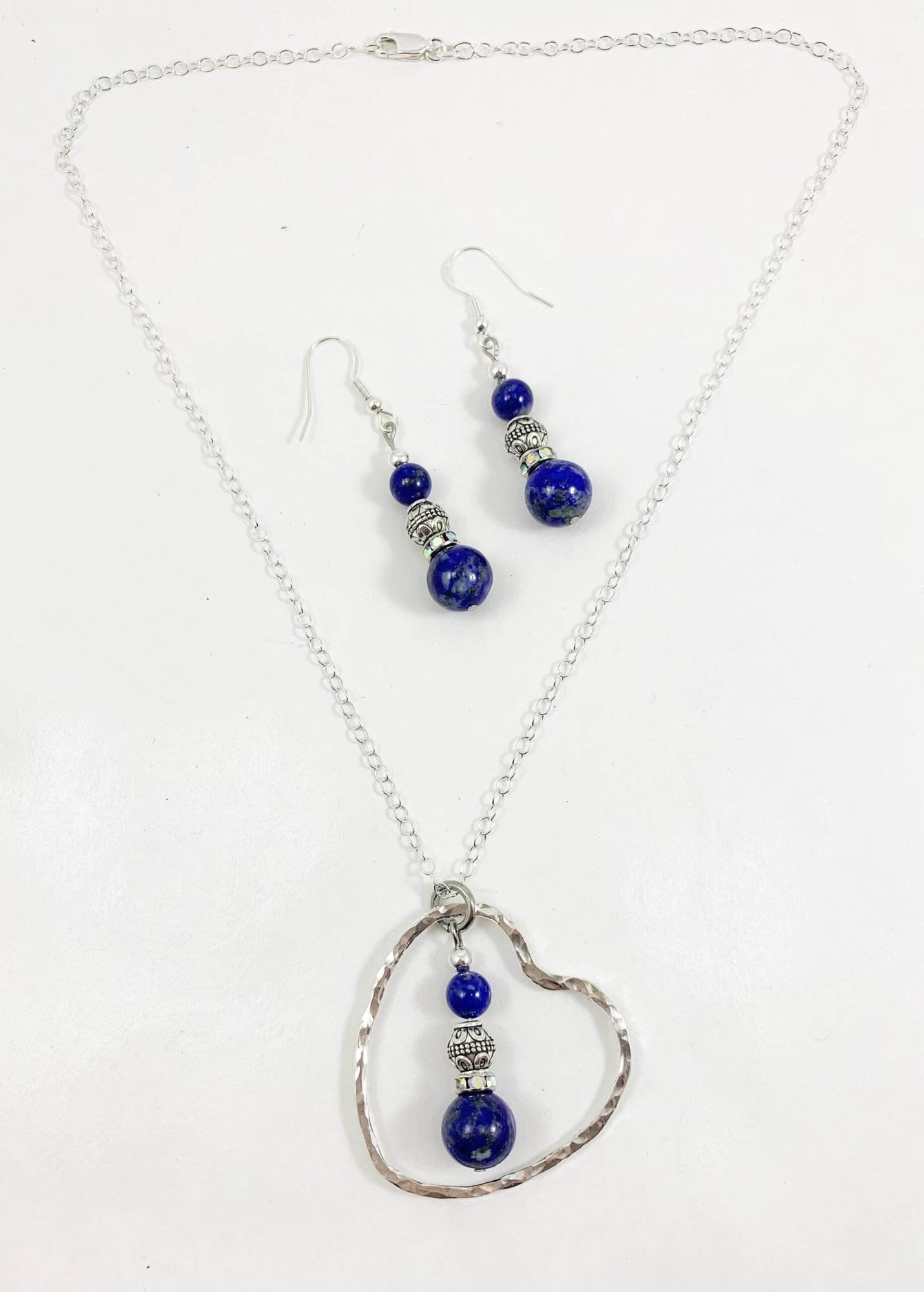 Stunning Lapis Lazuli Jewelry with Sterling Heart