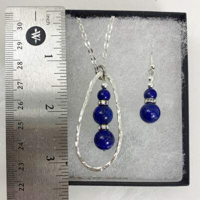 Lapis Lazuli, Sterling Necklace and Earrings