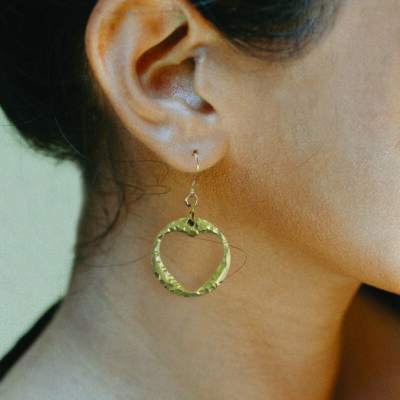 Cutout Heart Dangle Earrings