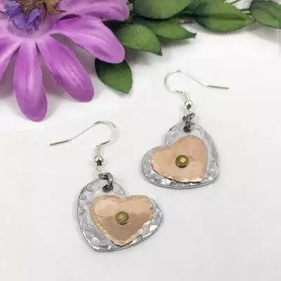 Sweet Hearts Mixed Metal Earrings
