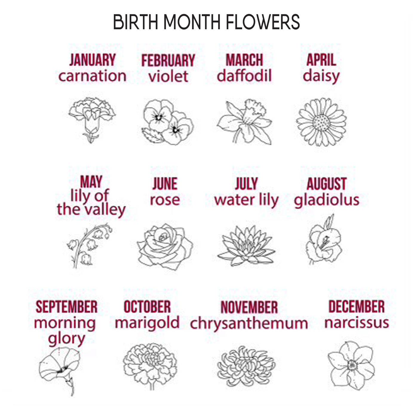 Personalized Birth Month Flower Cuff Bracelet - Image 5