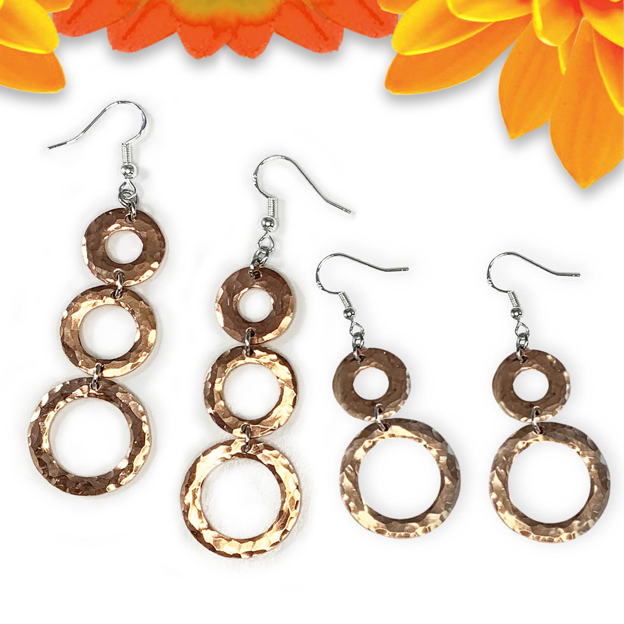 Boho Dangle Copper Earrings