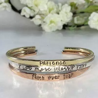 Personalized Round Cuff Bracelet