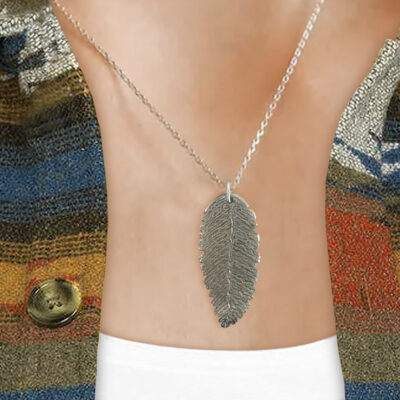 Vintage Flatware Feather Necklace
