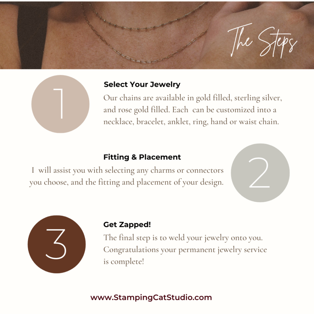 Book a permanent jewelry appointment today!