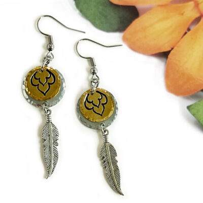 Bohemian Feather Dangle Earrings